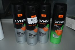 Four Lynx Deodorant Sprays