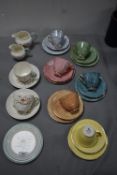 Vintage Royal Albert Gossamer Pattern Trios plus Wedgewood Cups & Saucers etc - 20+ Pieces