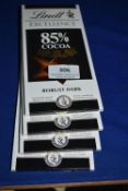 4x 100g of Lindt Excellence 85% Robust Dark Chocol