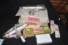 Three Vintage Brass Picture Lights plus Bulbs