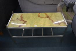 Marble Effect Metal Framed Coffee Table