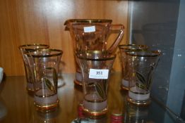 Vintage Lemonade Glass Jug & Glasses