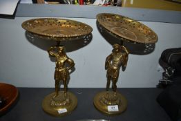 Pair of Brass Table Stands