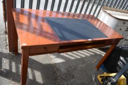 Desk with Sliding Leaf & Fabric Insert Top