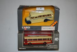 Two Corgi Die Cast Buses