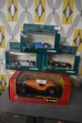 Burago Bugatti Type 55 and three Corgi legends of