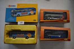 Three Diecast coaches and buses inc Corgi