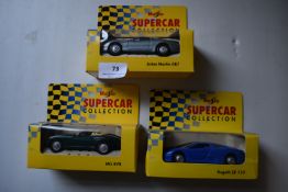 Three Maesto Supercar Die Cast vehicles Aston Mart