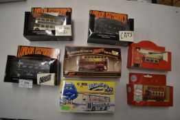 Seven assorted Diecast buses and omnibuses