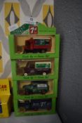 Four 7up Die Cast Advertising Vehicles