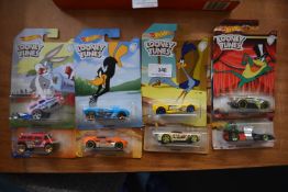 Eight hotwheels Looney tunes classic cars
