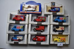 Eleven assorted Die cast advertising vehicles