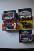 Five Matchbox Buses and Vans