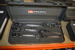 Facom Toolbox Containing Metric Flexible Spanners with 13mm, 17mm, and 19mm Rachet Rings