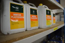4x 5L of Travis Perkins Mortar Plasticiser plus One Part Tub
