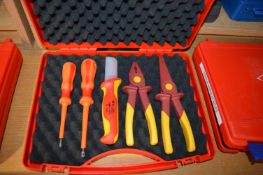 Knipex Box Containing Insulated Pliers, Knife, and Screwdrivers