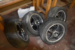 Four Assorted Four Stud Alloy Wheels with 195x50R15 82V Tyres