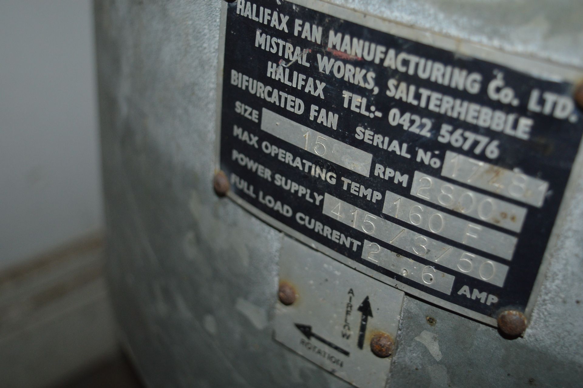 Galvanised Bypass Fan 1-Phase - Image 4 of 4