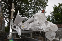 *Contents of Stillage to Include White Half Round Guttering and Downpipe