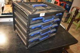 Handy Racco Box Containing Assorted Screws, Dies, Wago Boxes, etc.