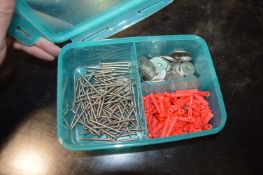 Quantity of Assorted Screws, Wall Plugs, and Washers