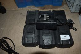 *Six Bauker 2ah Batteries with One Charger