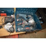 Assorted Bosch Tools, Batteries, and Chargers