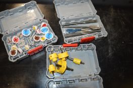 Three Bosch Boxes Containing Hole Saws, Drill Bits, etc.