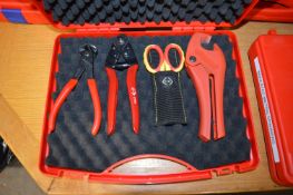 Knipex Box Containing Electricians Scissor, Knippers, Wire Cutters, and PVC Pipe Cutters