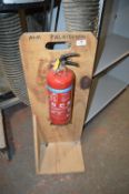 2kg Powder Fire Extinguisher on Wood Stand