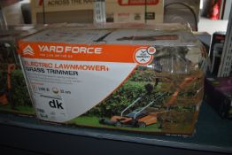 Yard Force Electric Lawnmower plus Grass Trimmer