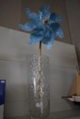 Tall Glass Vase with a Windmill