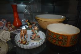 Contents of Shelf to Include Decorative Items, Porcelain Figurines, Poles, etc.