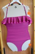 *DKNY Purple One-Piece Swimsuit Size: 16
