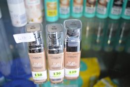 3x Loreal Paris True Match Foundation