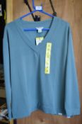 *Orvis Blue Long Sleeve V-Neck Top Size: S