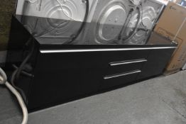 *Black Gloss TV Stand with Three Drawers and Two Cupboards 180x41cm x 49cm high
