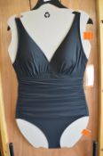 *DKNY Black One-Piece Swimsuit Size: 16
