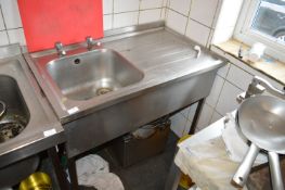 *Stainless Steel Commercial Sink Unit with Righthand Drainer and Taps
