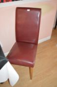 *14x Red and 6x Brown Faux Leather Highback Dining Chairs