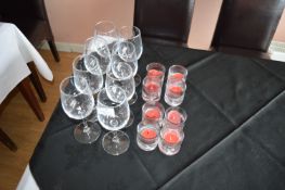 *8x Winer Glasses, and 8x Tealight Holders