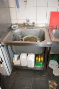 *Stainless Steel Commercial Single Bowl Sink Unit with Swanneck Tap, and Undershelf