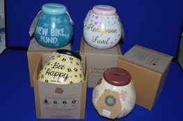 *4x Pot of Dreams Hand Decorated Moneyboxes