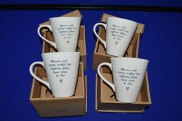*4x East of India Porcelain Mugs