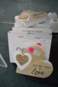 *5x Sentimental Love Hearts Wall Plaques