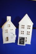 *2x Hares & Graces Light-Up Porcelain Houses