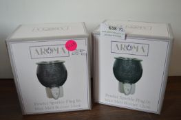 *2x Aroma Pewter Sparkle Plug-In Wax Melt Burners