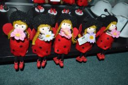 *4x Ladybug Shelf Ornaments