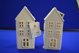 *2x Hares & Graces Light-Up Porcelain Houses