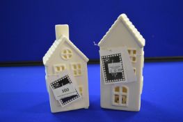 *2x Hares & Graces Light-Up Porcelain Houses